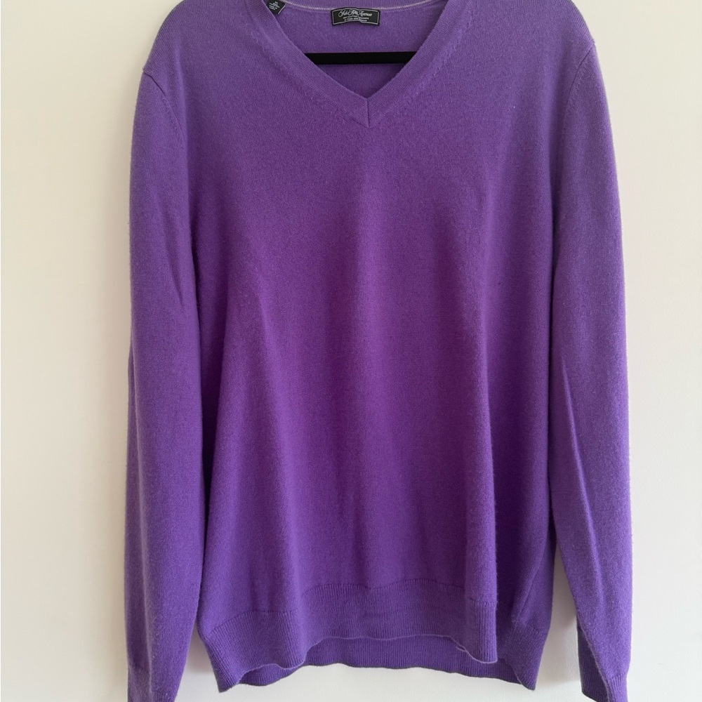 Saks Fifth Avenue Todd & Duncan Purple V-Neck Sweater